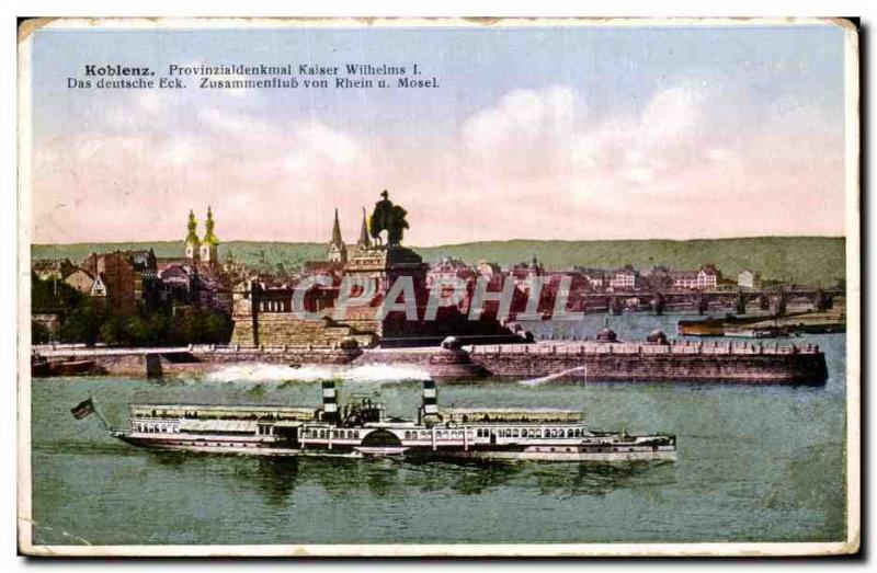 Old Postcard Koblenz Provinzialdenkmal Kaiser withelms Das Deutsche Eck Zusam...