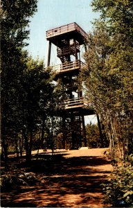 LOOKOUT TOWER, Rib Mountain, Wausau, Wisconsin, Antigo Card Service, Postcard