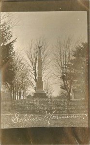 C-1910 Civil War Soldiers Monument Small Town RPPC Photo Postcard 22-9075