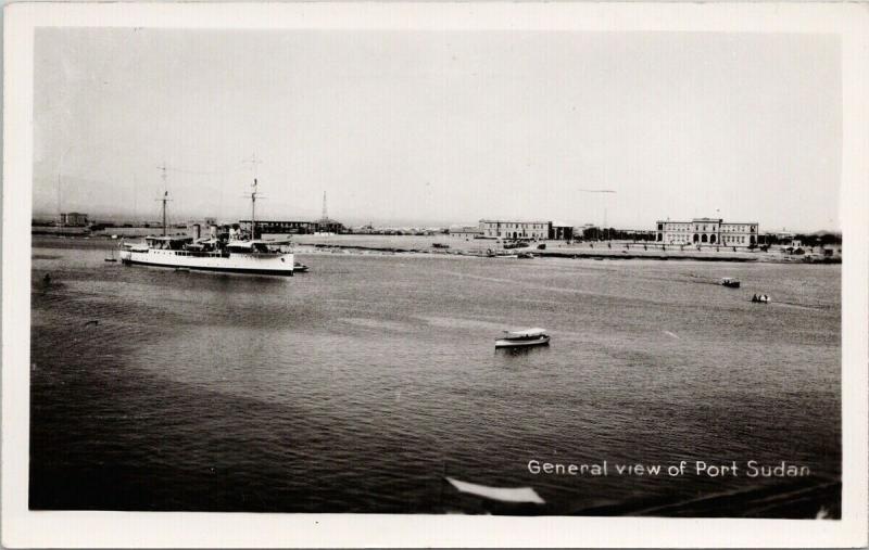 General View of Post Sudan Africa Boats UNUSED Real Photo Postcard D98