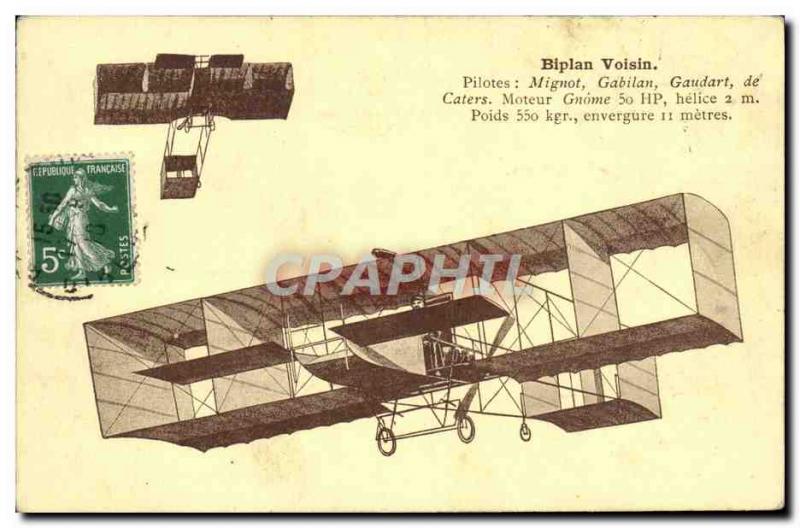 Old Postcard Jet Aviation Biplane Neighbor Mignot Gabilan Gaudart