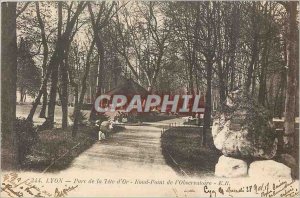 'Old Postcard Lyon Park Tete d''Or Rond Point Observatory'