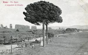 Italy - Rome. Rome via Appia and Claudio Aqueduct