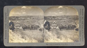 REAL PHOTO JERUSALEM ISRAEL MOUNT OF OLIVES PALESTINE STEREOVIEW CARD