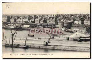 Postcard Old Saint Malo Basins and the Remparts