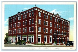 c1940 John Coleman Hotel Exterior Building Swainsboro Georgia Vintage Postcard