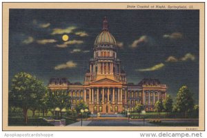 State Capitol Building At Night Springfield Illinois