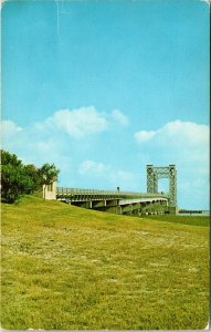 Sidney Lanier Bridge Brunswick Georgia GA Postcard PM Clearwater FL Cancel WOB 