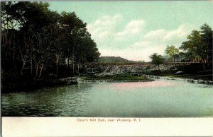 Dean's Mill Dam Near Westerly RI Vintage Postcard W18