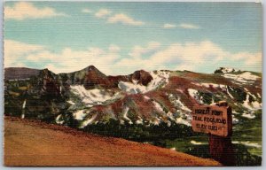 Vtg Colorado CO Rocky Mountains Park Trail Ridge Road Highest Point Postcard