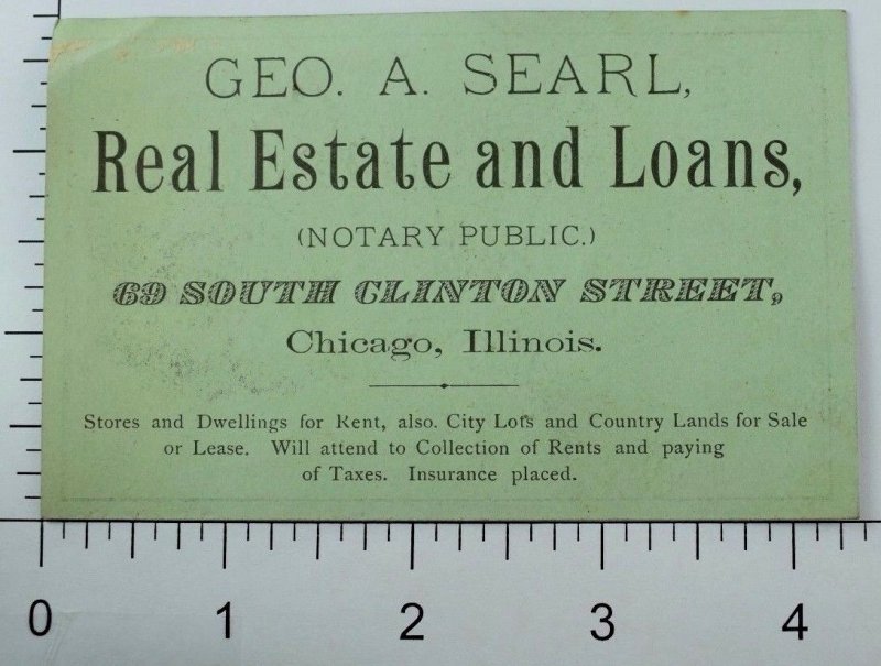 Geo. A. Searl Real Estate & Loans Famous Victorian lady Portrait P62