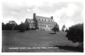 College Park Maryland University Margaret Brent Hall Real Photo Postcard J60094