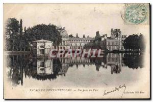 Postcard Old Palace of Fontainebleau Park View taken