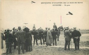 Postcard France La Havre C-1910 Early Aviation Military horses 22-13603