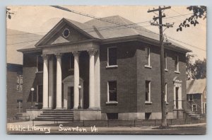 RPPC   1919  Public Library  Swanton  Vermont   Postcard