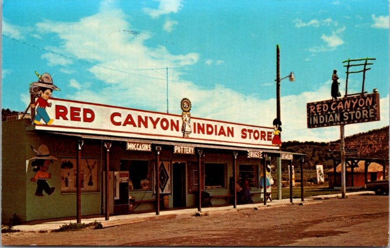 Postcard Red Canyon Indian Store Highway 12 Bryce National Park Panguitch, Utah