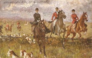 In the hunting field  Horses Tuck Oilette  Series PC # 2782