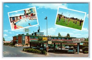 Desert Caravan Inn Motel Multiview Spokane Washington WA UNP Chrome Postcard S9