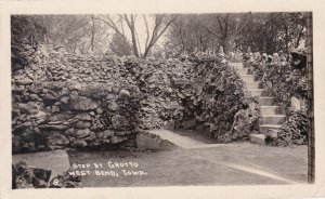 Iowa West Bend Steps At The Grotto Real Photo