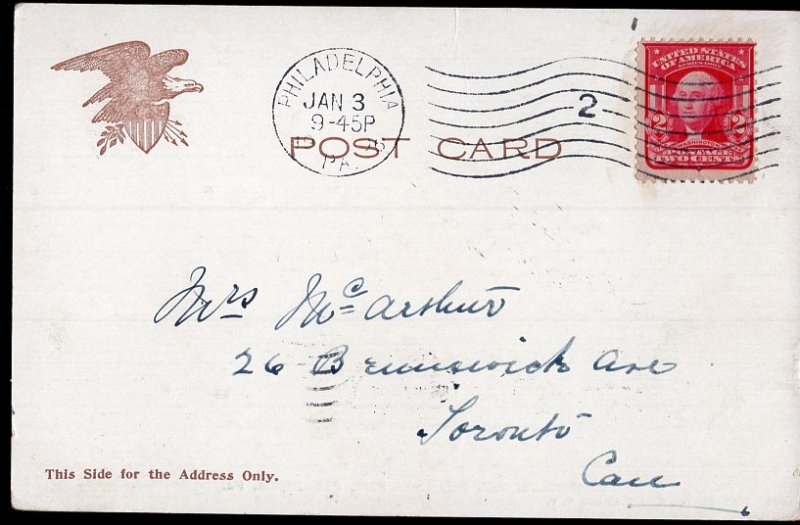 Pennsylvania PHILADELPHIA Horticultural Hall Fairmount Park pm1906 Und/B