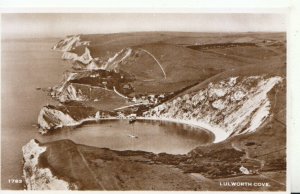 Dorset Postcard - Aerial View of Lulworth Cove - Real Photograph - Ref TZ1309