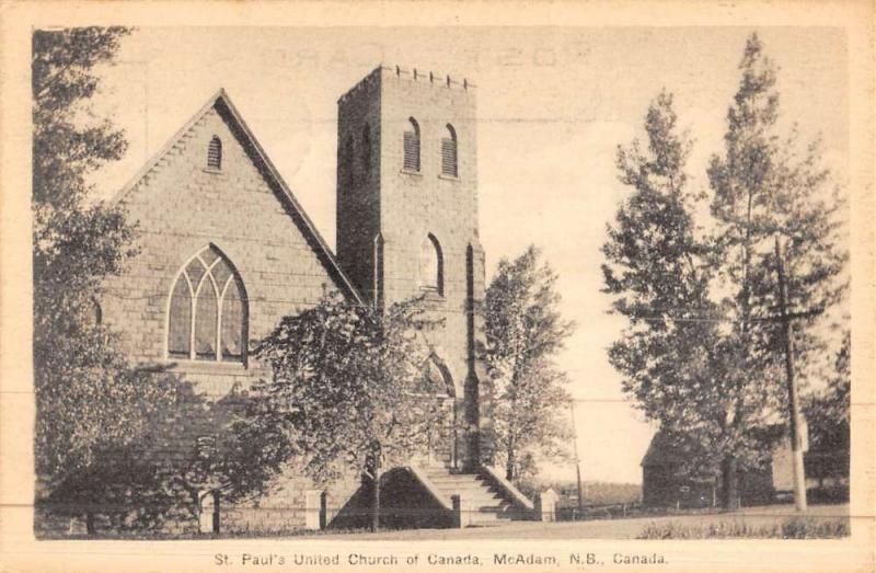 New Brunswick Canada McAdam St Paul Church Antique Postcard K45700