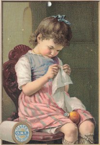 East Boston MA Clark's O. N. T. Spool Cotton Young Girl Trade Card