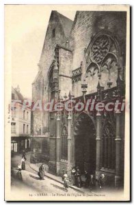 Old Postcard Arras the church Portal St Jean Baptiste