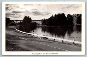 Wisconsin RPPC Real Photo Postcard - Greetings From Eau Claire