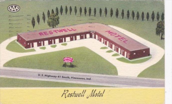 Indiana Vincennes The Restwell Motel 1957