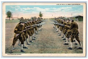 1918 Life In U.S Army Cantonment Platoon On Guard Baltimore Maryland MD Postcard 