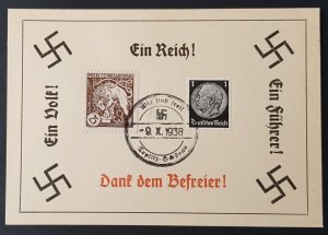 GERMANY THIRD 3rd REICH ORIGINAL  PROPAGANDA CARD THAKNS TO THE LIBERATOR