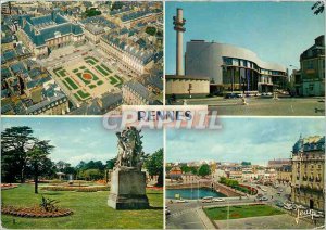 Postcard Modern Brittany Rennes Courthouse and Square