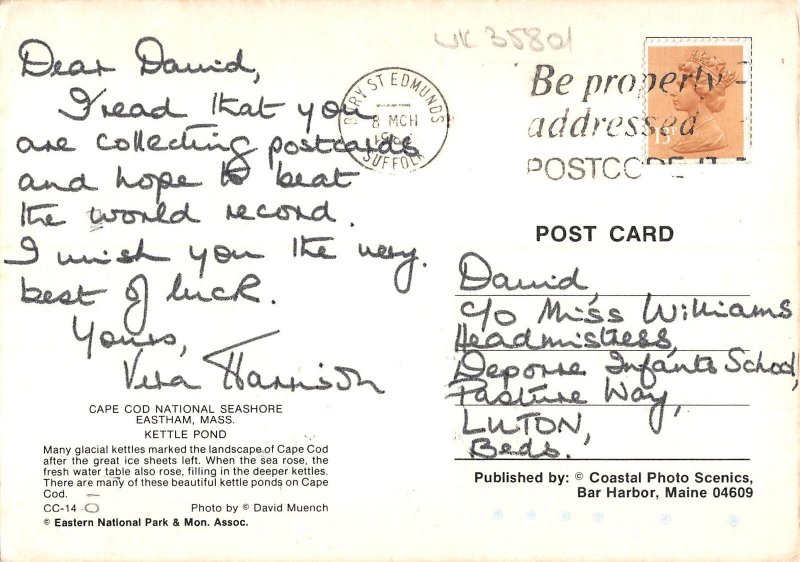 uk35801 kettle pond cape cod eastham mass usa