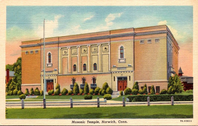 Connecticut Norwich Masonic Temple Curteich