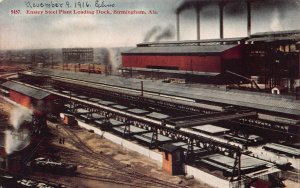 ENSLEY STEEL PLANT LOADING DOCK BIRMINGHAM ALABAMA POSTCARD (c. 1910)