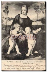 Old Postcard Firenze Raffaelo Sanzio Madonna del Cardellino