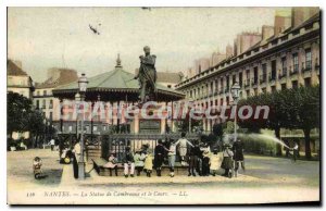 Postcard Old Nantes statue of Cambronne and Course