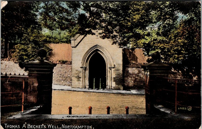 VINTAGE POSTCARD THOMAS A BECKET'S WELL NORTHAMPTON ENGLAND c. 1910-1914