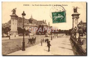 Paris - 8 Pont Alexandre III and Granbd Palace Old Postcard