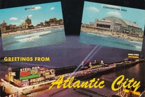 New Jersey Greetings From Atlantic City Showing Skyline Convention Hall & Boa...