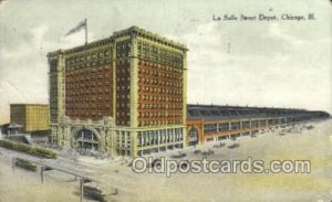 La Salle Street Depot, Chicago, IL USA Train Railroad Station Depot 1910 inte...