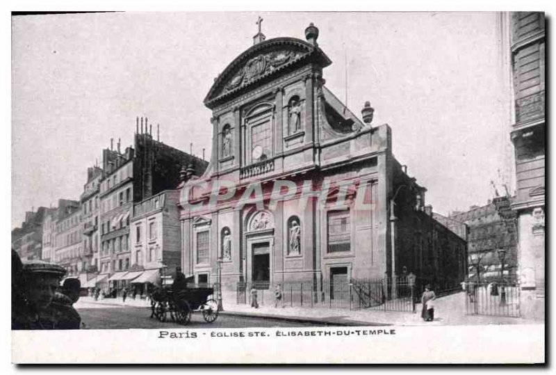 Postcard Old Paris Church St Elizabeth Temple