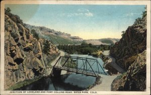 Estes Park Colorado CO Loveland Fort Collins Road Bridge Vintage Postcard