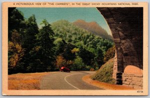 Vtg Tennessee TN The Chimney's Great Smoky Mountains National Park View Postcard