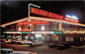 Waldorf Restaurant Motor Court Cars At Night US 301 Maryland postcard