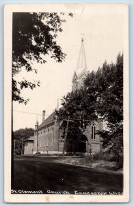 Lancaster Wisconsin WI Postcard RPPC Photo St. Clemente Church 1925 Vintage