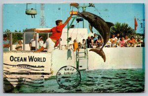 Ocean World  Fort Lauderdale  Florida   Postcard  1973