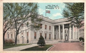 Vintage Postcard 1920's Side View of The White House Washington D. C.