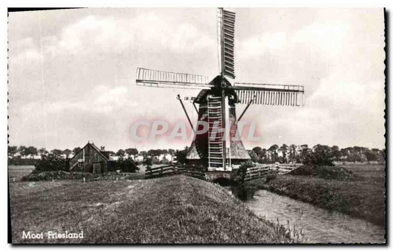 Postcard Modern Windmill Moot Friesland